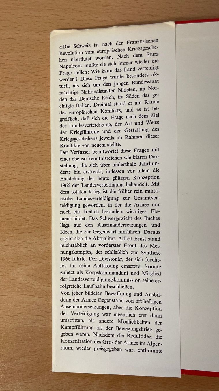 Libri: Konzeption der Schweizerischen Landesverteidigung 1815-1966 – Usato da Glattfelden venduto da cybermaxx 7