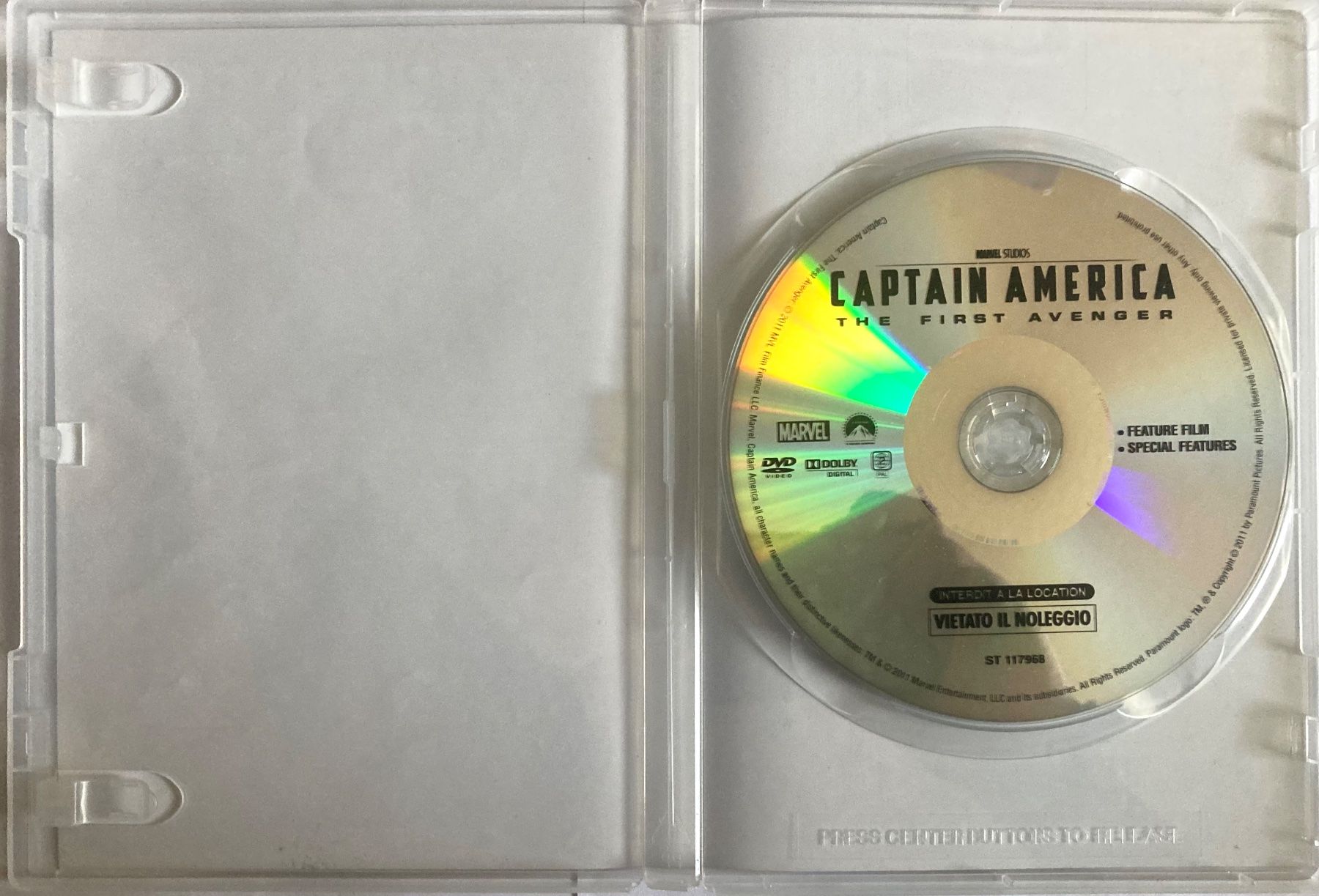 Tutti i DVDs: MARVEL - CAPTAIN AMERICA (FIRST AVENGER) – Usato da Poliez-Pittet venduto da Newtown-Records 2