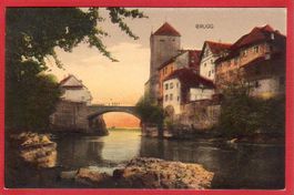 BRUGG, SCHWARZER TURM, ABENDSTIMMUNG 1920