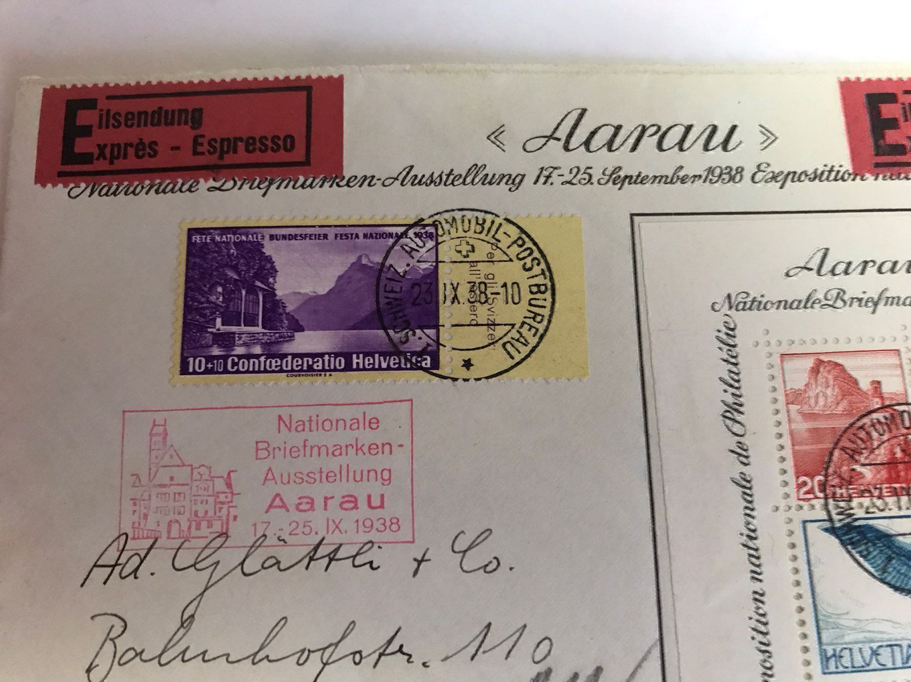 Tous les timbres: Express Brief mit Aargauer Block + B1z – D'occasion à stäfa par brandy66 1