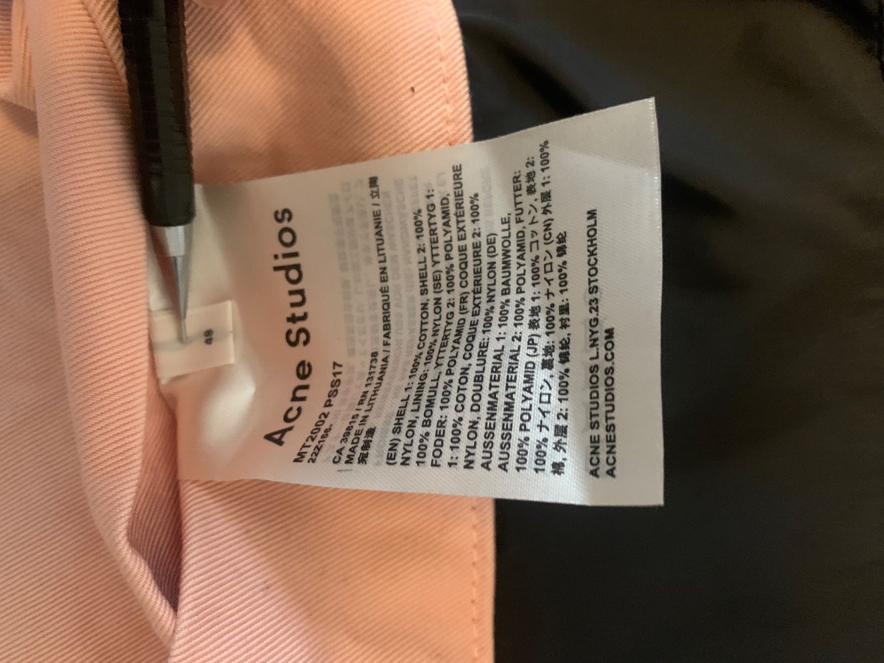 Acne Studios Giacche: Acne Studios MT2002 Pale Pink Parka – Usato da Zürich venduto da abientotleo 5