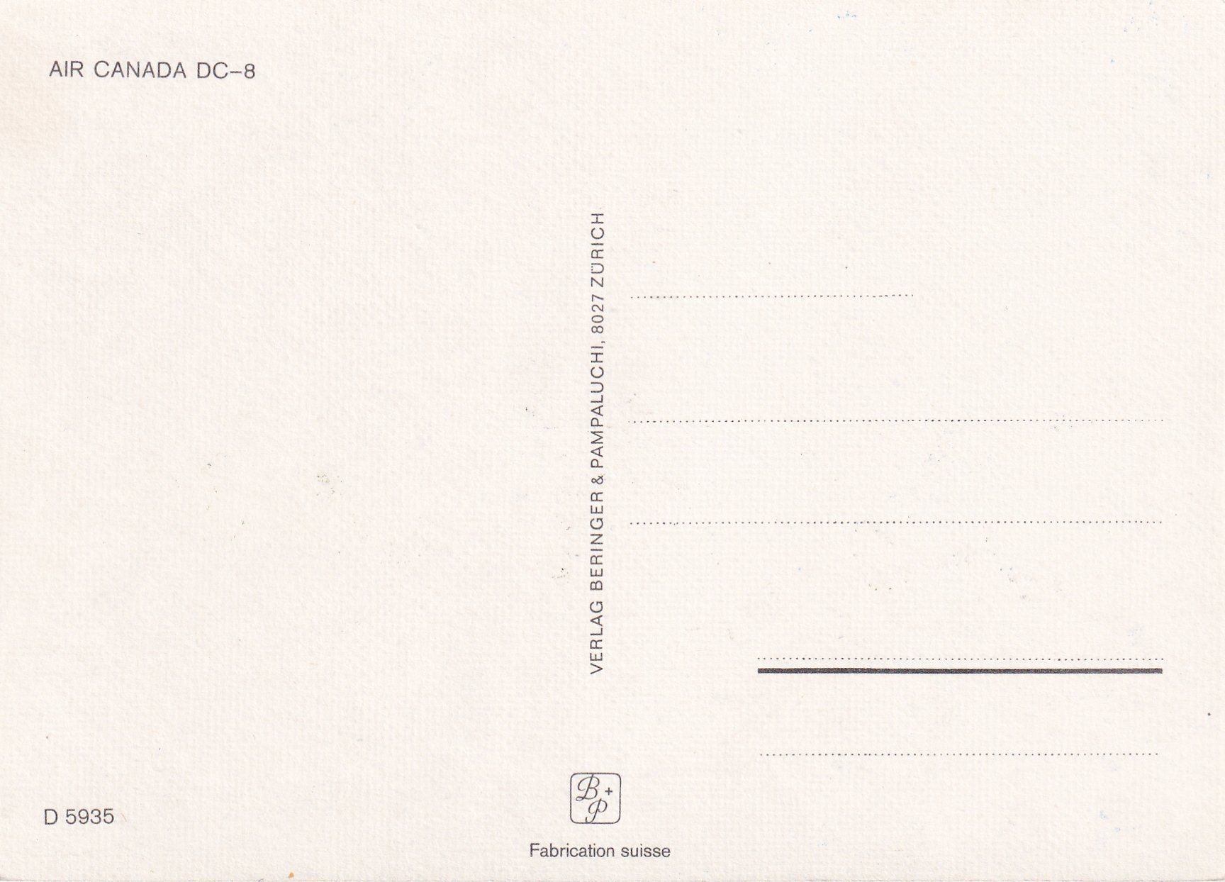 Cartoline postali: Flugzeug DC 8 der Air Canada /bc – Usato da Hombrechtikon venduto da Rudolf07 1
