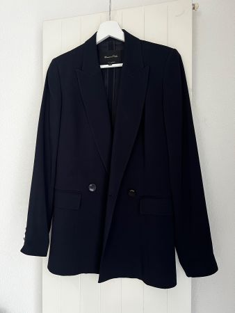 Massimo Dutti double breasted crepe blazer