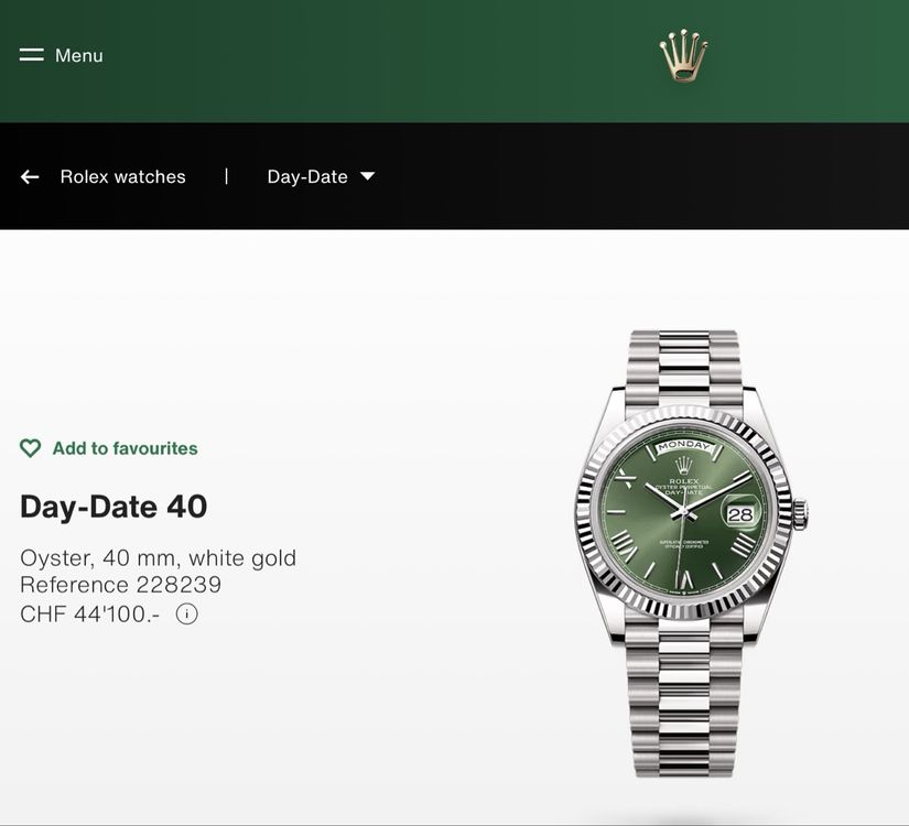 Rolex Uhren: 2023 New 40mm Rolex Day–Date White Gold – Green, ref: 228239 – Neu (gemäss Beschreibung) aus Risch von Zuger2020 5