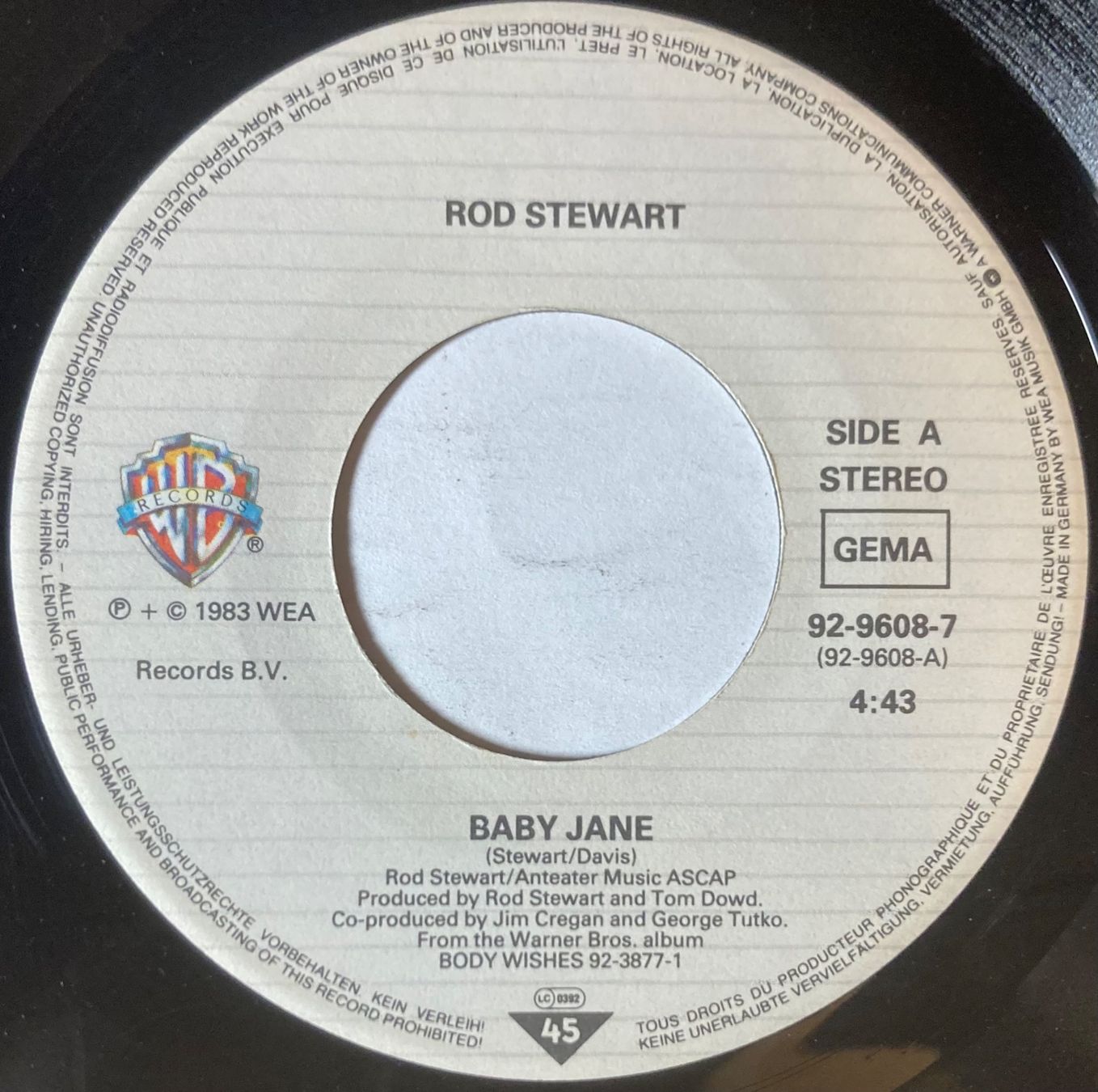 Dischi in vinile: ROD STEWART - BABY JANE – Usato da Poliez-Pittet venduto da Newtown-Records 2