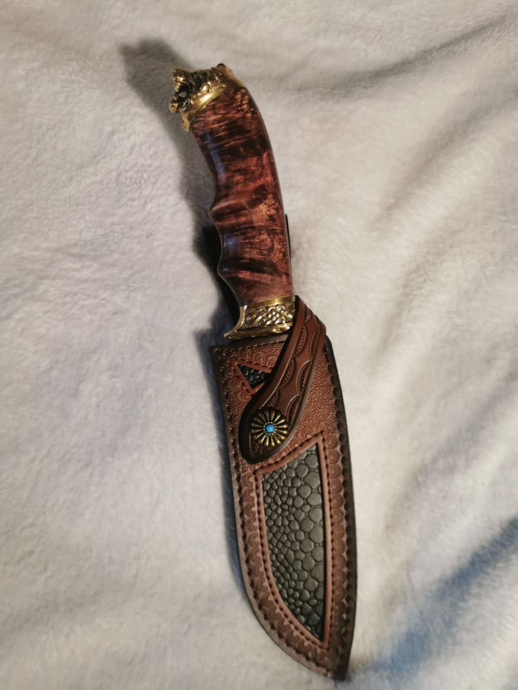 Accessori: Jagdmesser mit Löwenkopf +Lederscheide – Nuovo (secondo la descrizione) da Mellingen venduto da fra_g7y8
