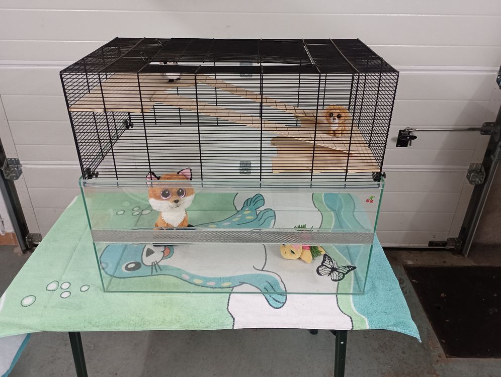 Petmolico Hamster-Hängematte – Zweistöckig, 34x34 Cm, Mit Clips – Aus Weichem Fleece, Für Nager & Kleine Tiere