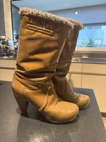 Marc Jacobs Boots, Size 37Bronze Patent Leather, Fur Trim