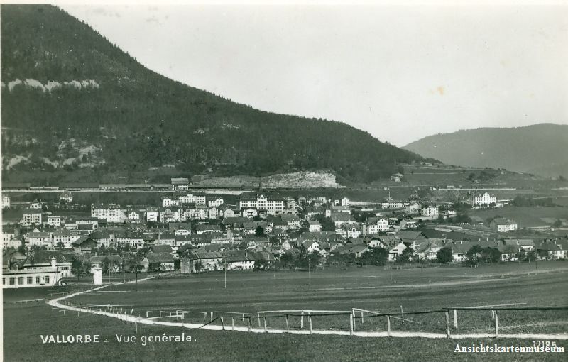 Cartoline postali: Vallorbe - vue générale + ca. 1935 – Usato da Emmenbrücke venduto da teestube