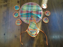 Dessous de verres et napperon en tissu