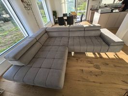 Ecksofa grau Stoffbezug sehr guter Zustand