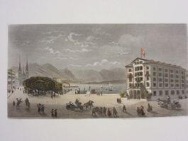 LUZERN   STAHLSTICH KOLORIERT