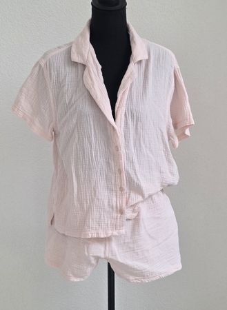 Pyjama kurz Damen Rosa Baumwolle Grösse M 
