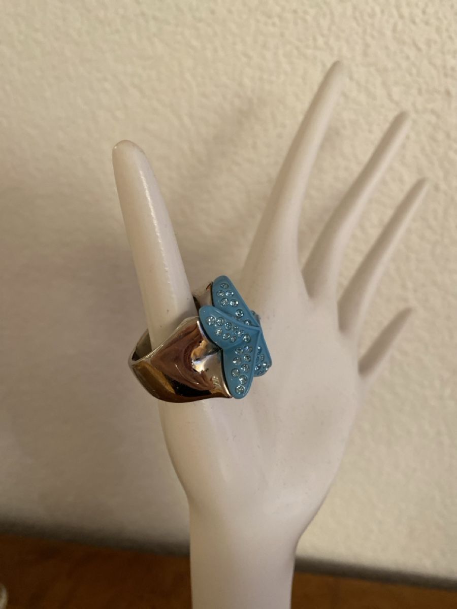 Anelli: Schicker Seestern Ring Gr. 62 Türkis Glitzer Sommer – Nuovo (secondo la descrizione) da Illnau venduto da Sniwi67 1