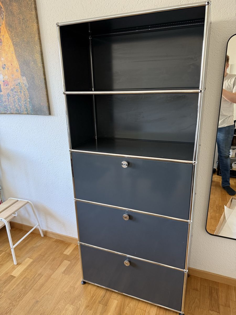 USM Regale: USM Haller Regal Anthrazit Grau 1x5 Q2 – Gebraucht aus Balsthal von Designhaus.Schmitt