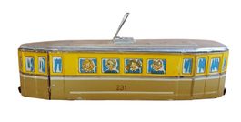 Blech Strassenbahn mit Schwungradantrieb