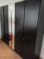 Kleiderschrank schwarz mit Spiegeltür gebrauchter Zustand
