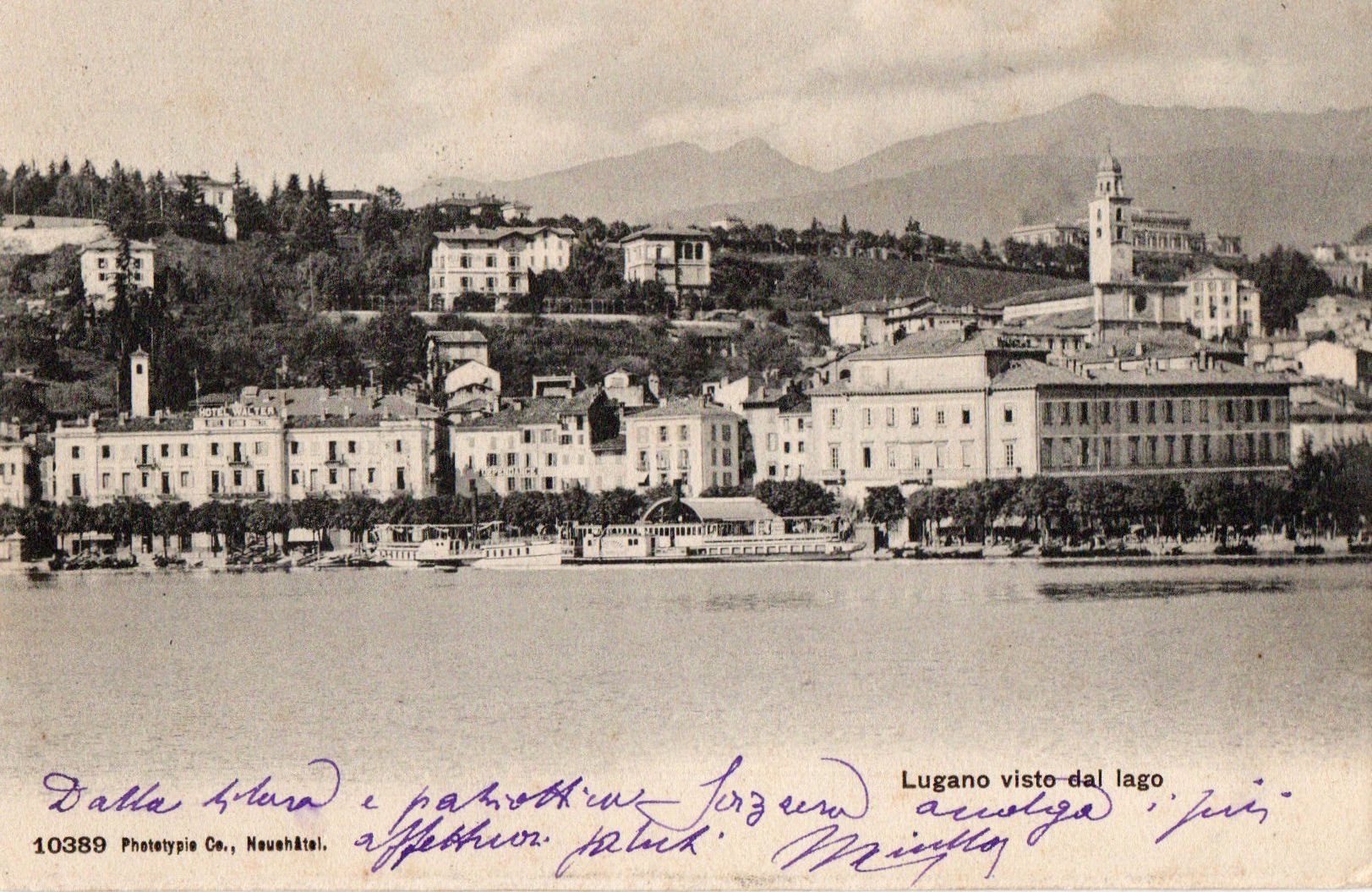 Cartoline postali: Lugano visto dal lago – Usato da Melano venduto da pisonsdro