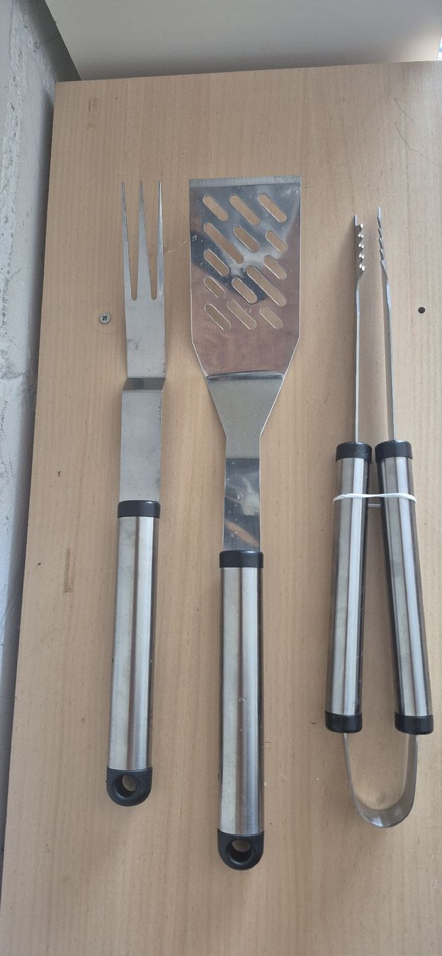 Griglie: Grillbesteck 3-teilig Edelstahl silberfarben – Nuovo e nell'imballaggio originale da oensingen venduto da avalon013 1