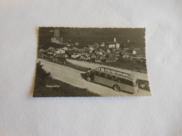 Alte Ansichtskarte Hospenthal mit Bus, Rarität! 50er
