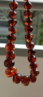 Vintage Baltic Amber Bead Necklace, Round Brown Summer