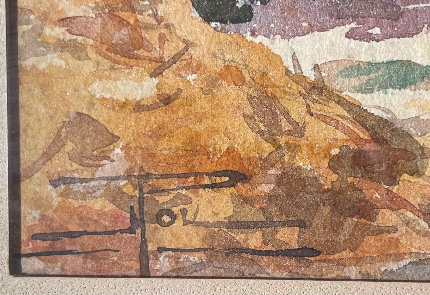 Dipinti: Aquarelle mas de Provence sign. Illisible – Usato da Biel/Bienne venduto da Galaq 1