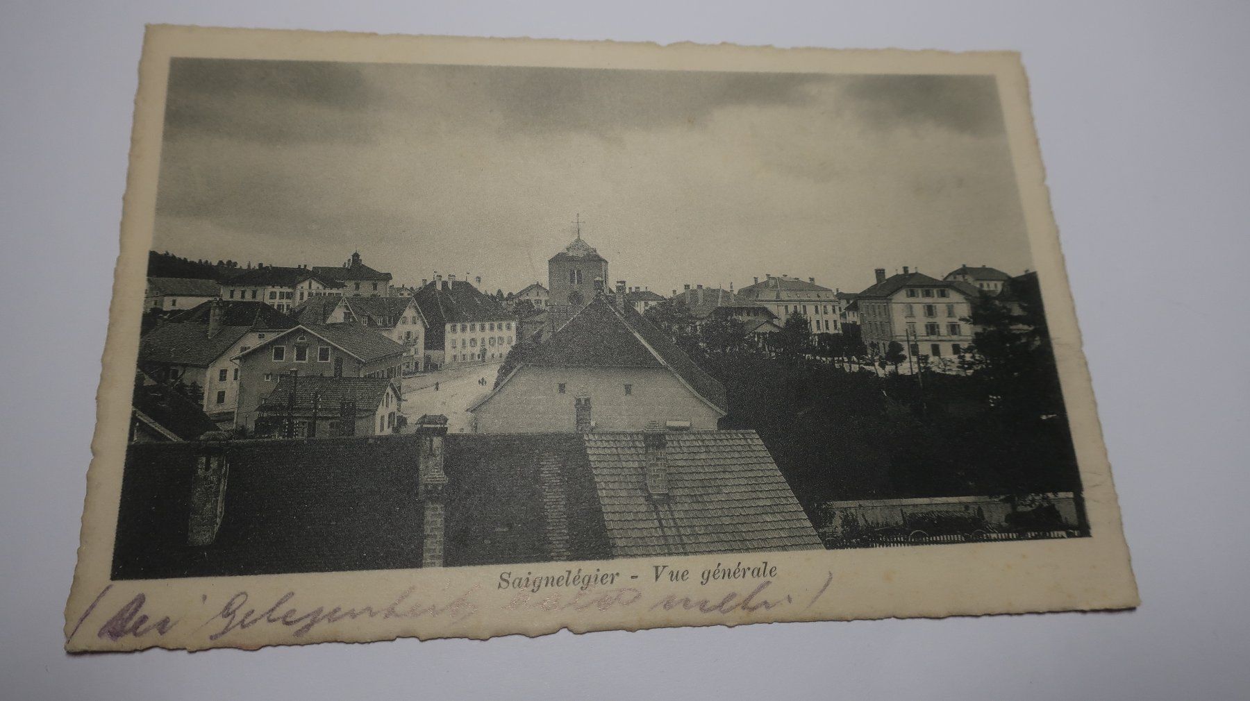 Ansichtskarten: Saignelégier - Vue générale.  1915 Feldpost – Gebraucht aus Cormoret von Pascalll2001 1
