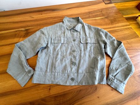 NILE Damen Leinenjacke / Leinehemd Grün Gr. XS wNEU Oversize