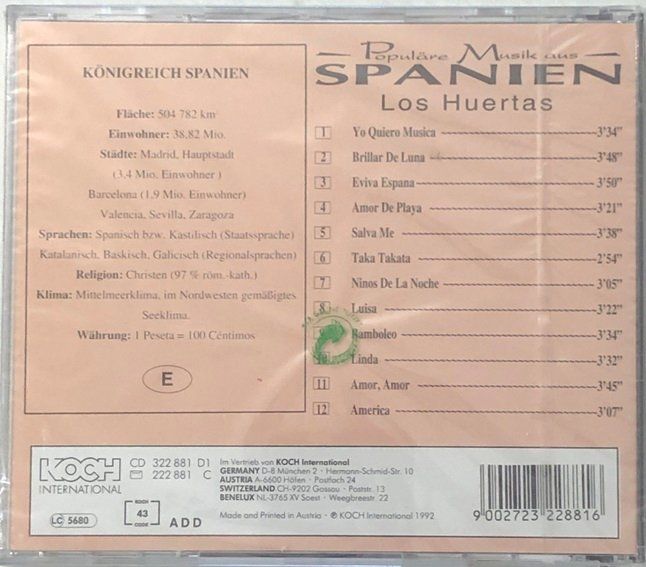 CD: Populäre Musik aus Spanien – Nuovo e nell'imballaggio originale da Grüningen venduto da azulverde 1