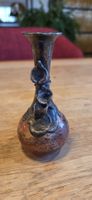Jugendstil Vase Glas mit Metallmontur ca 1900