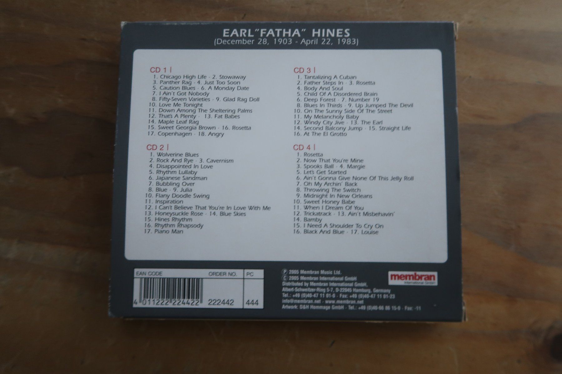 CDs: EARL FATHA HINES - THAT'S A PLENTY - 4x CD – Gebraucht aus Basel von Patiscat 1