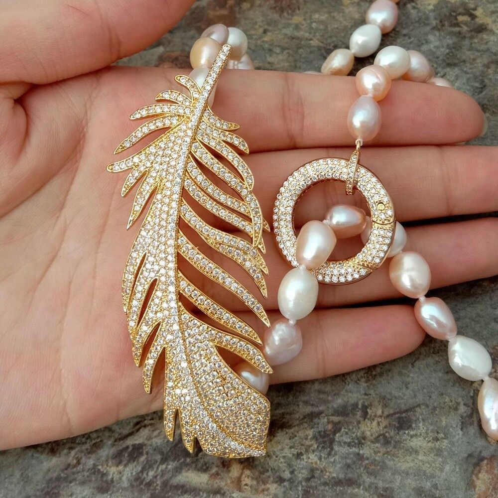 Catenine: Feder Barock Perlen Kette Echt Collier Plume Perle Véritable – Nuovo (secondo la descrizione) da Prilly venduto da ilyria73 1