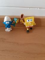 Spongebob und Schlumpf Figuren - gebraucht, Top Zustand!