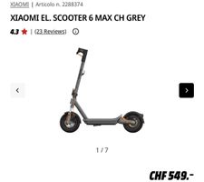 Xiaomi Electric Scooter 6 Max CH Version Grey Colour