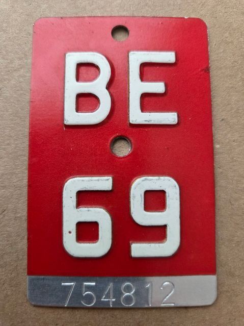 Sachs Ecriteaux: Velonummer BE 69 plaque Velo – D'occasion à Schenkon par Uhu007