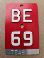 Velonummer BE 69 plaque Velo