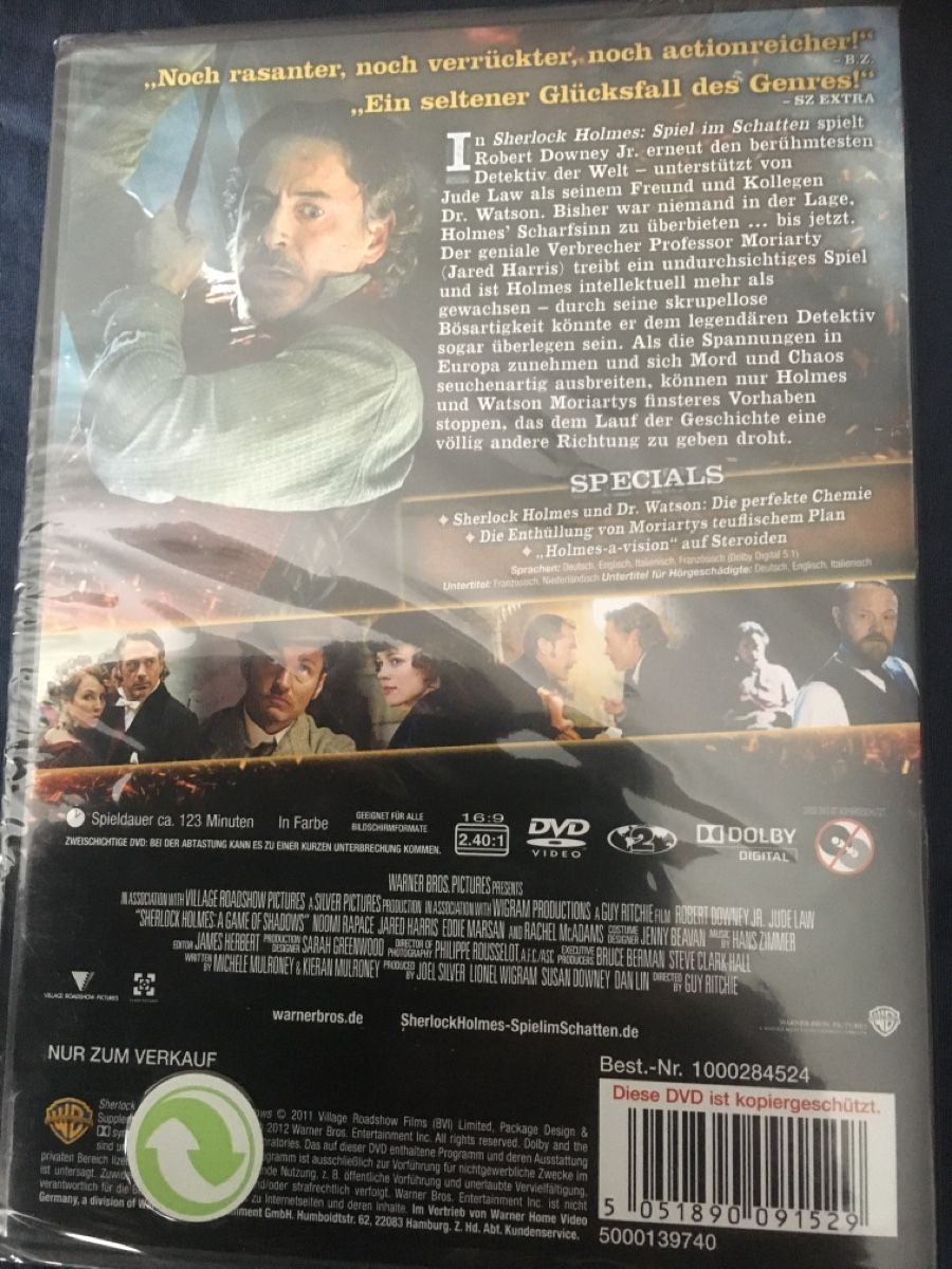 Tous les DVDs: Sherlock Holmes Spiel im Schatten – Neuf (Voir description) à Seengen par Predator86 1