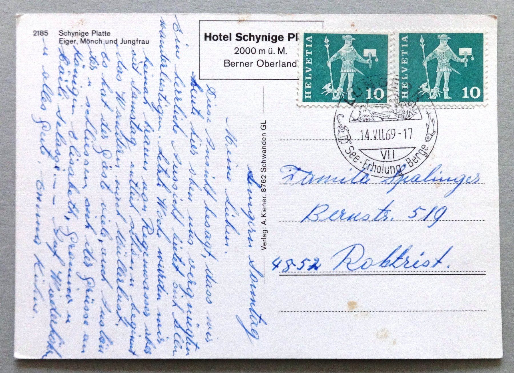 Cartoline postali: Schynige Platte 2000 m ü.M. – Difettoso da Fétigny venduto da Billy2miny 1