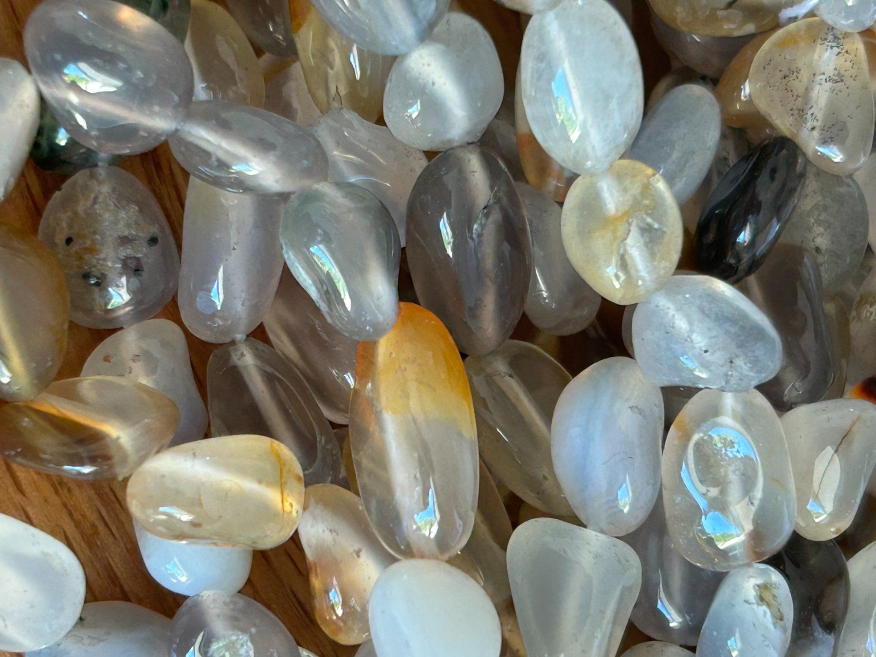 Pietre preziose: Strang echte grey agate Nuggets 6-8 mm – Nuovo e nell'imballaggio originale da Niederrohrdorf venduto da Ytobi 2