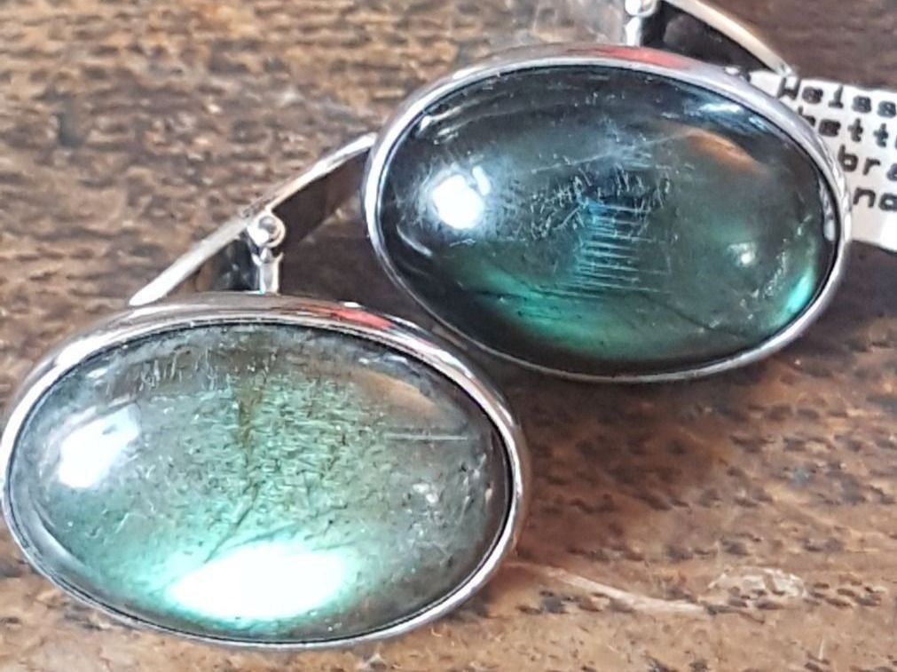 Gemelli: Edle Manschettenknöpfe mit Labradorit – Nuovo (secondo la descrizione) da Unterägeri venduto da Altgoldschmuck 1