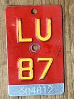 LU 87 - VELONUMMER - FAHRRADSCHILD - PLAQUE DE VELO - LU 87