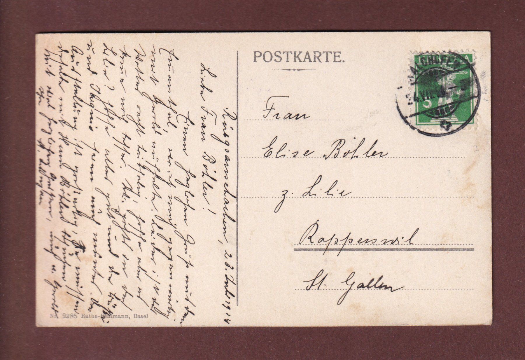 Ansichtskarten: BERN - Teilansicht - 1914 – Gebraucht aus Pully von nicecards-shop 1