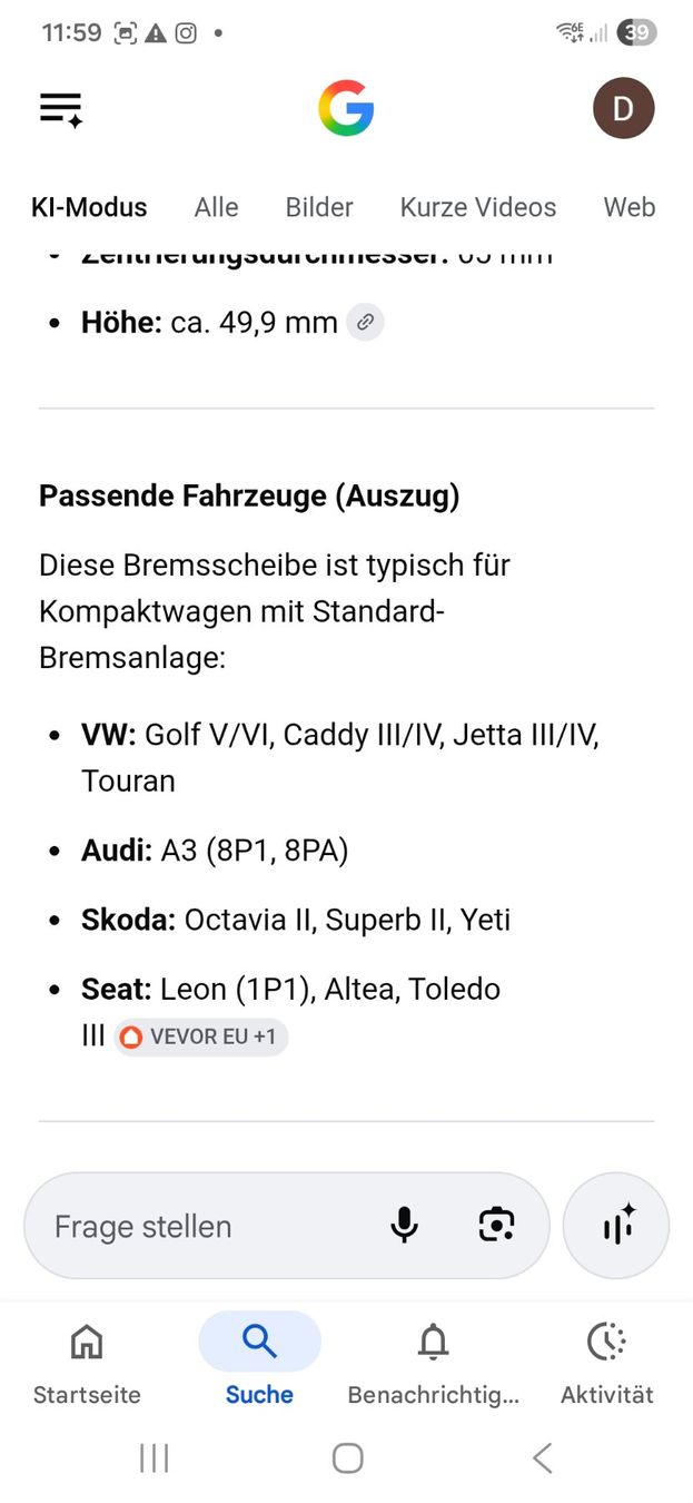 Tutti pezzi di ricambio auto: Vaico Bremsscheiben – Usato da brunnadern venduto da gtpower87 5