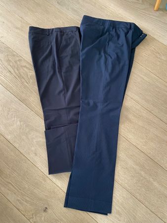 Hosen 2x 36 Damen schwarz u.dunkelblau gestreift C&A wie Neu