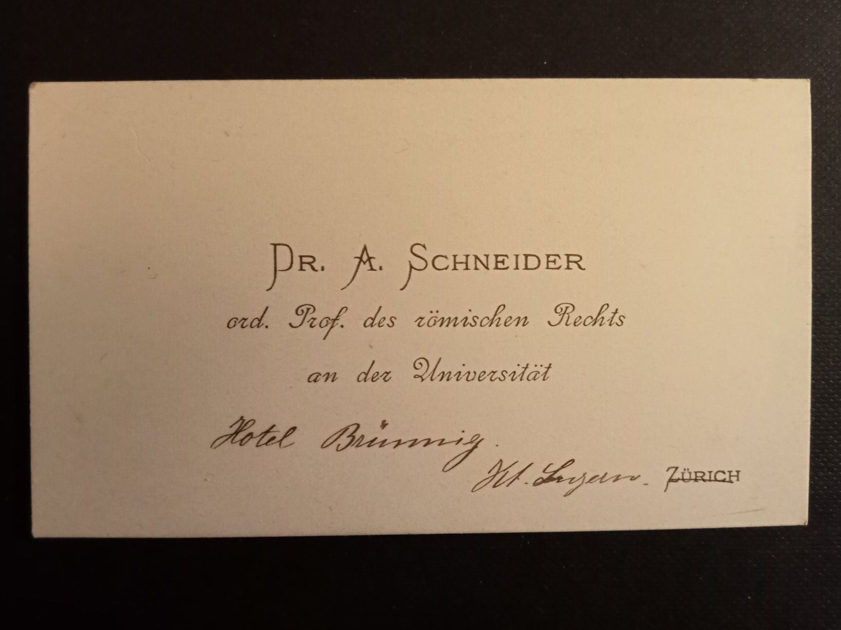 Tutti gli attrezzi: Dr. A. Schneider, Visitenkarte – Usato da Luzern venduto da Einh0rn