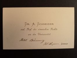 Dr. A. Schneider, Visitenkarte