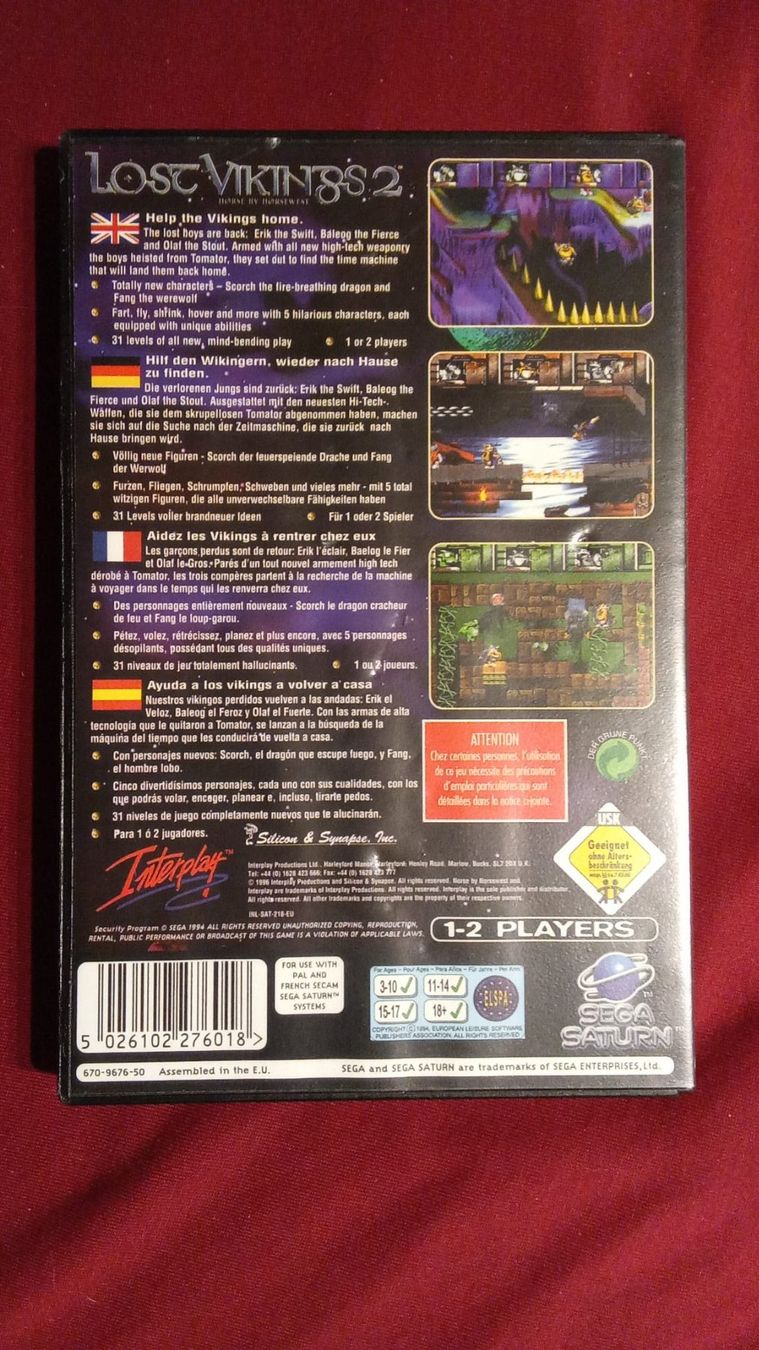 Sega Giochi: The Lost Vikings 2 for Sega Saturn – Usato da leytron venduto da willowlepetit 1