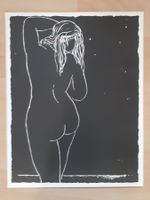 Rücken Akt Frau mit Perlenkette Lithografie Kiani? signiert