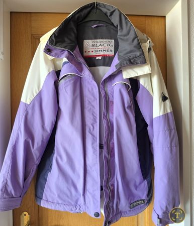 Schöne Skijacke Condition Black Simmer lila weiss Grösse M