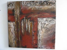 2 Bilder "Mystery" (Mischtechnik) je 50x50 cm